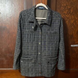 Democracy Plaid Button-Up Jacket